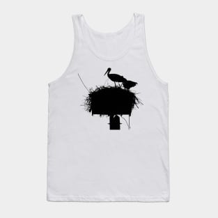 Storks In Their Nest Silhouette Tank Top